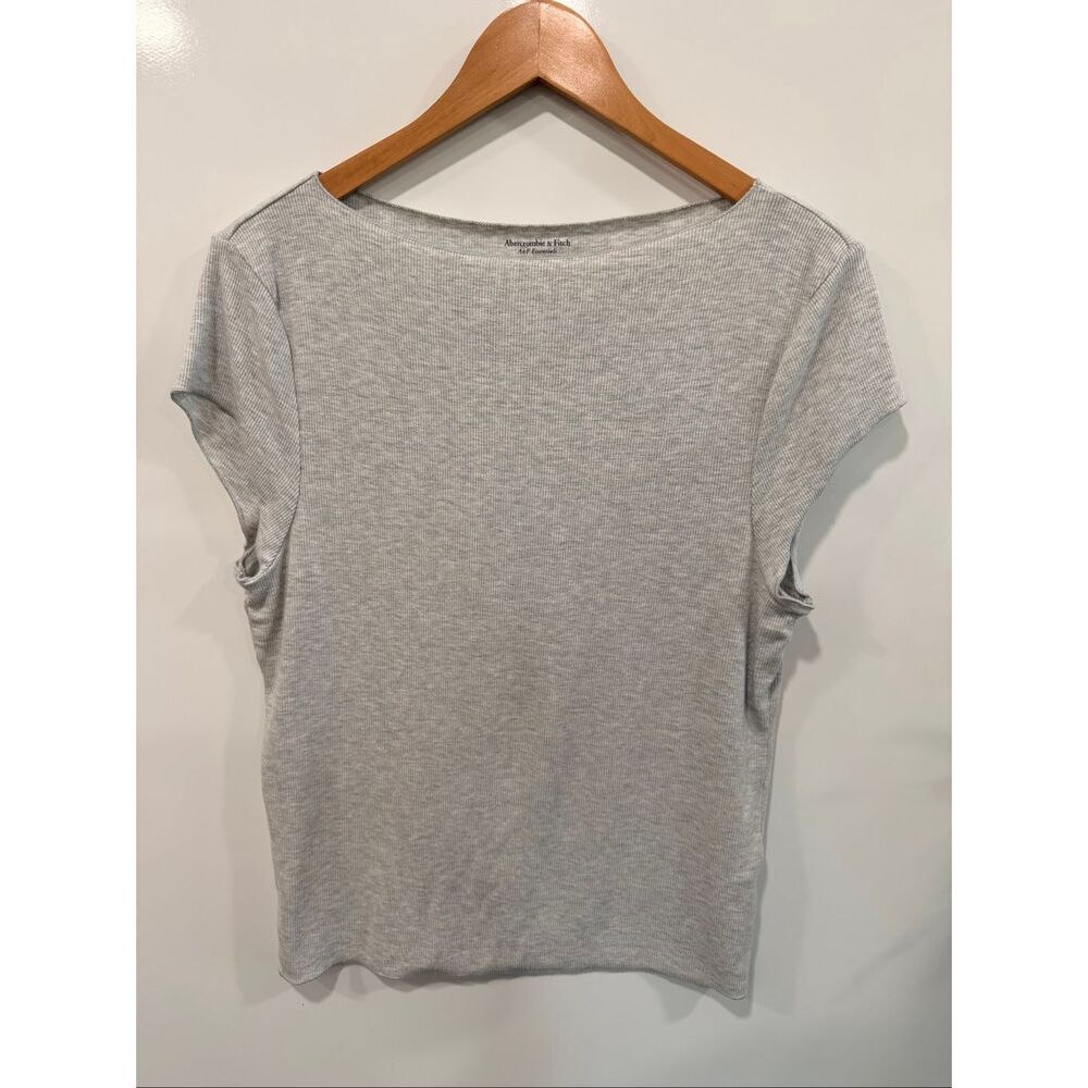 Abercrombie & Fitch Ribbed Modal Tee Gray XL